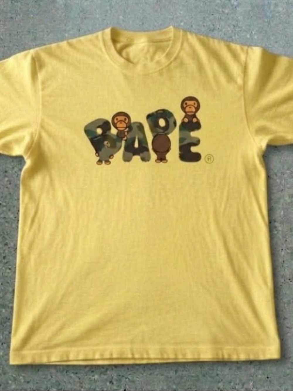 Bape Yellow  Camo Logo Tee